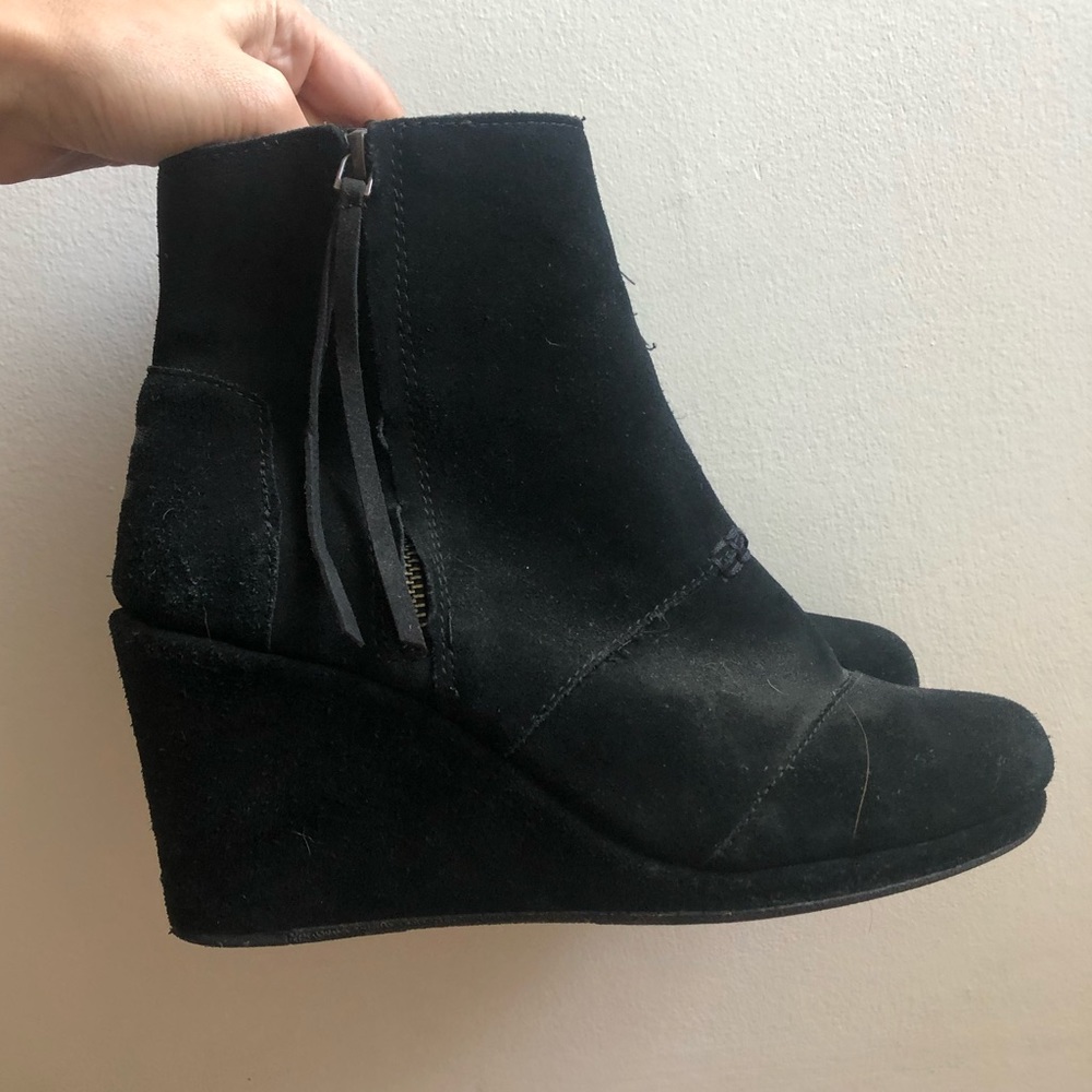 Toms desert wedge with zipper